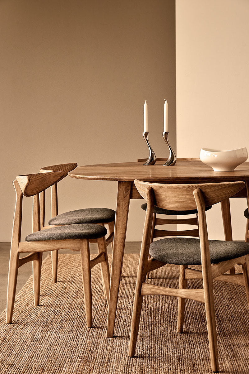 Genesis Matbord Rund 120 cm ink 2 Iläggsskivor Smoked Oak