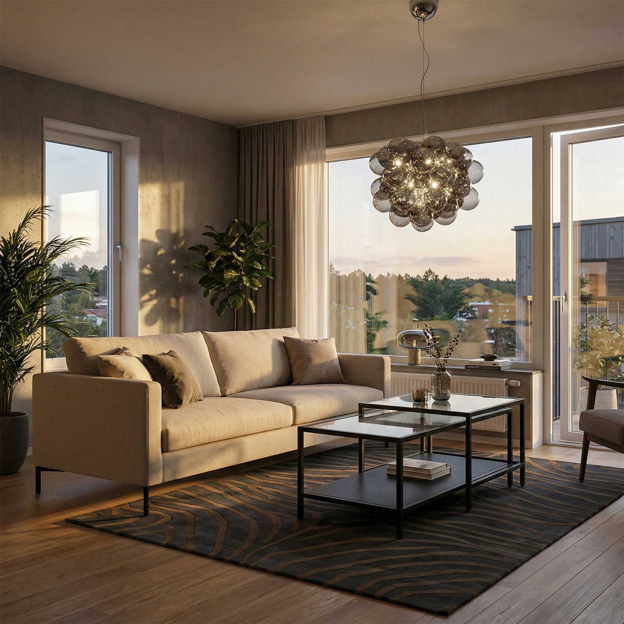 Gross 50 cm Taklampa Rökgrå