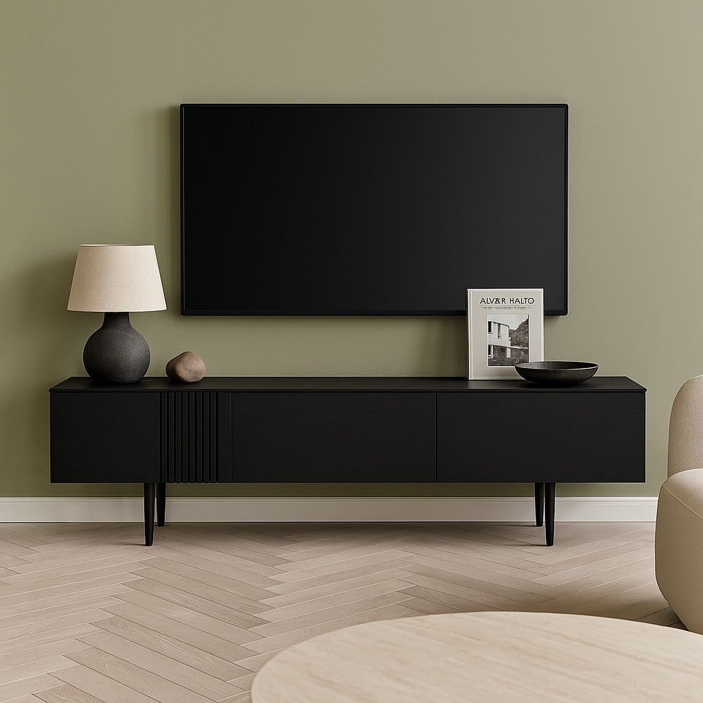 Joel Mediabänk 150 cm Svart