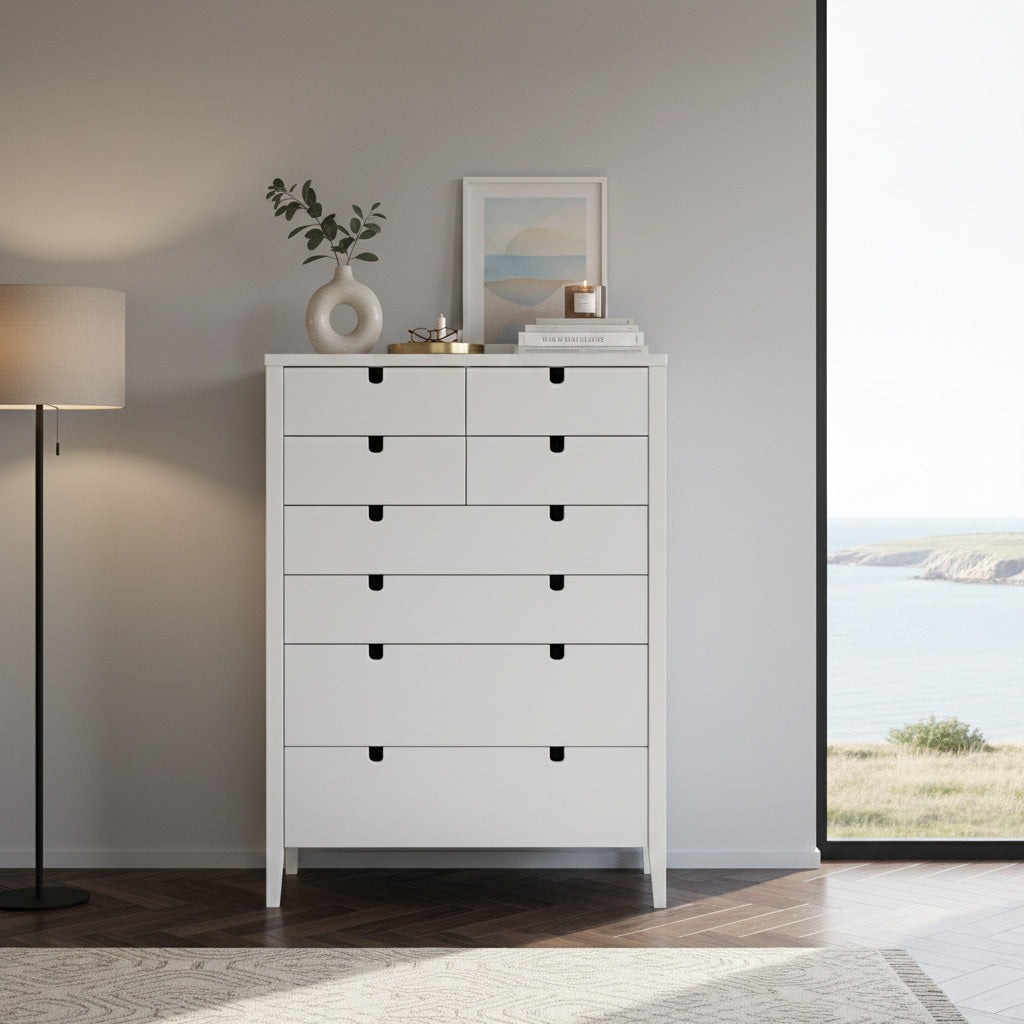 Klinte Byrå 4+4 Lådor Vit