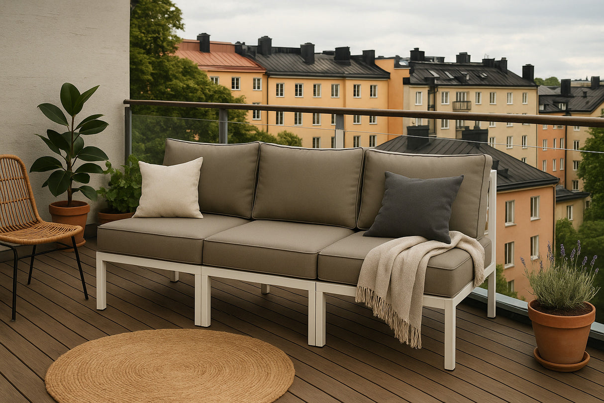 Leone 3-sits soffa utan armstöd Matt Vit