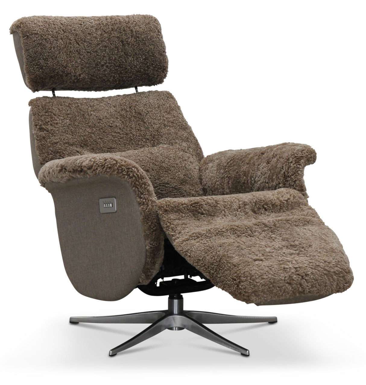 Lissabon Fåtölj Elektrisk Recline Sahara Fårskinn