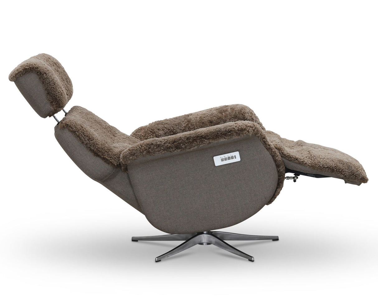 Lissabon Fåtölj Elektrisk Recline Sahara Fårskinn