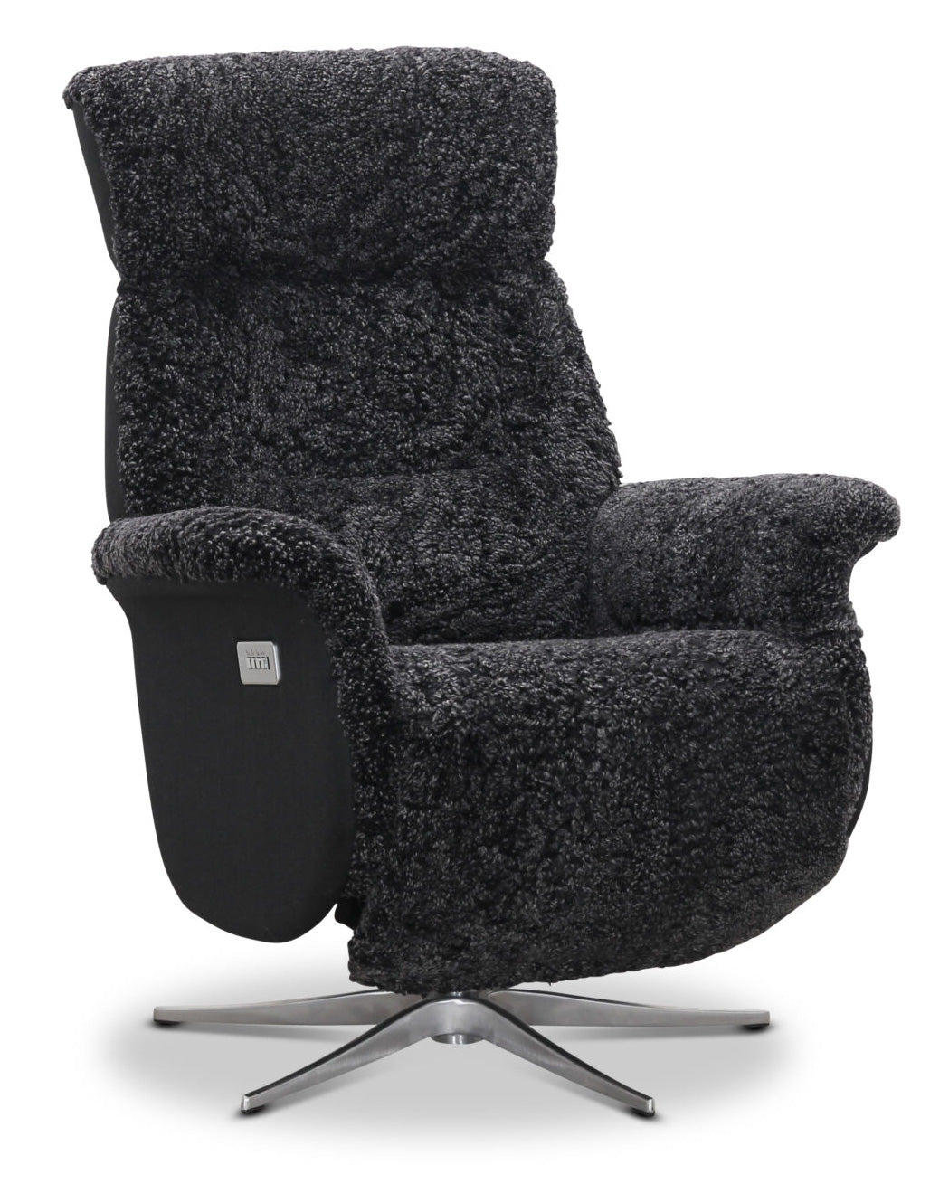 Lissabon Fåtölj Elektrisk Recline Fårskinn Mörkgrå