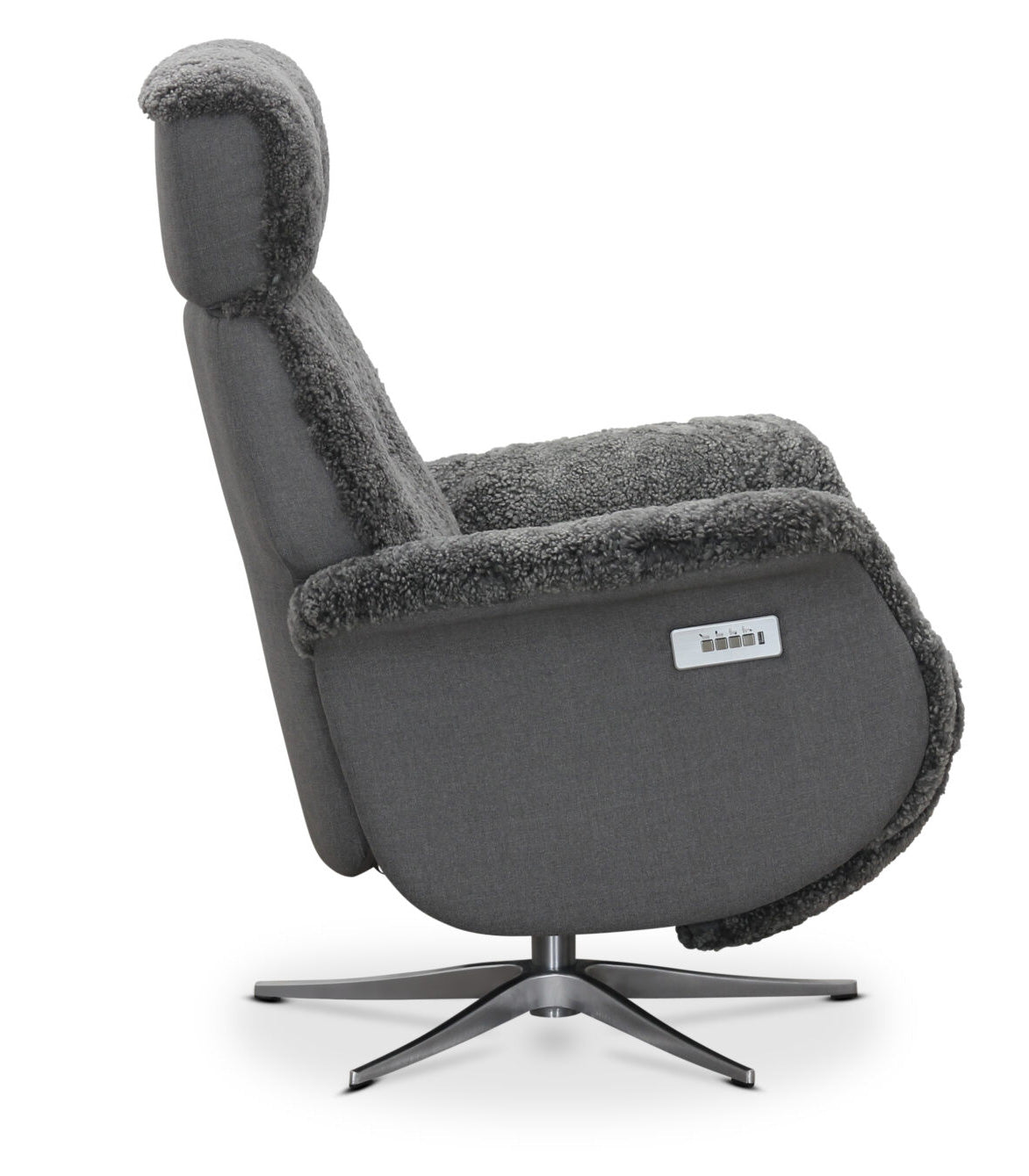 Lissabon Fåtölj Elektrisk Recline Fårskinn Ljusgrå