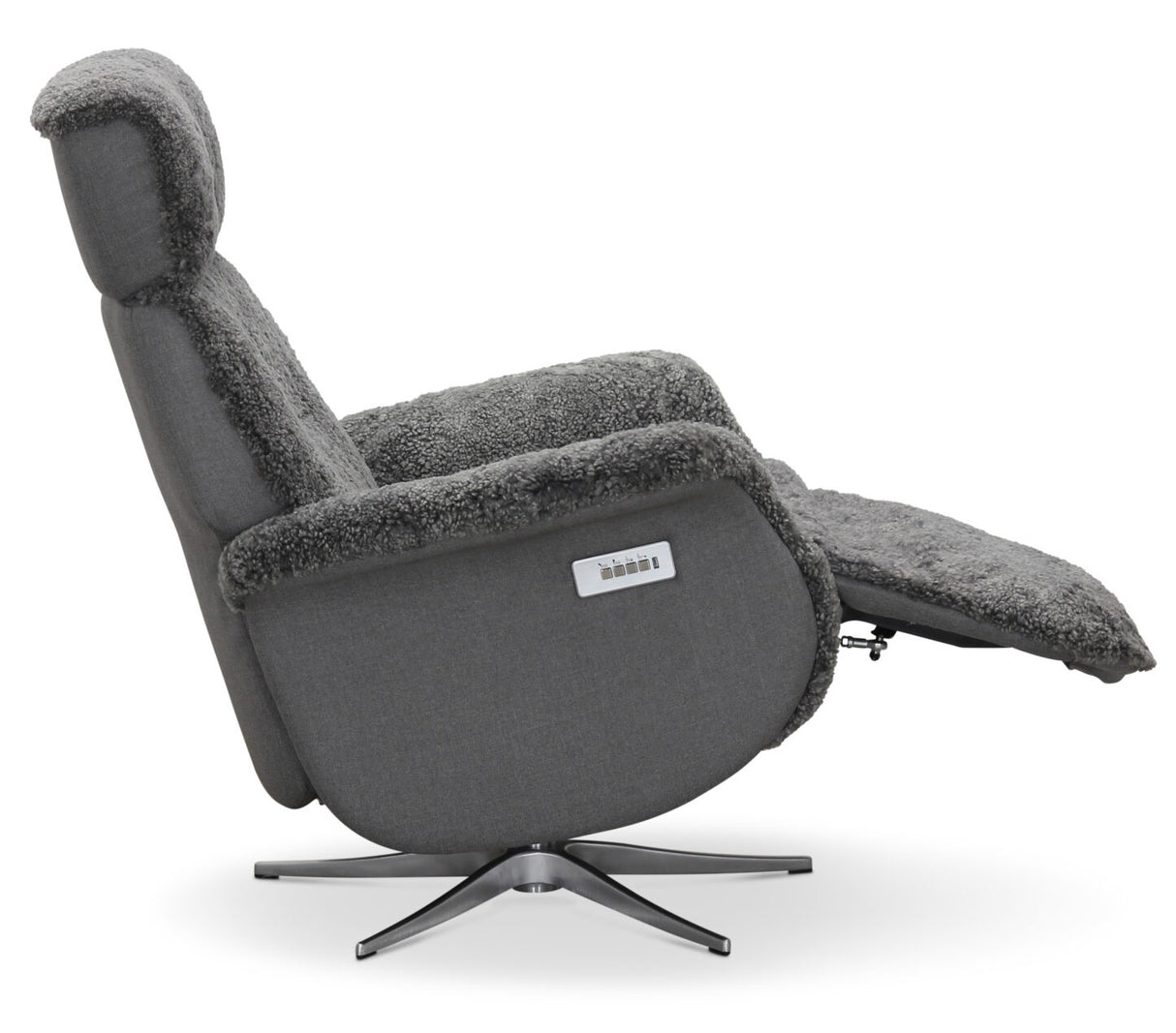 Lissabon Fåtölj Elektrisk Recline Fårskinn Ljusgrå