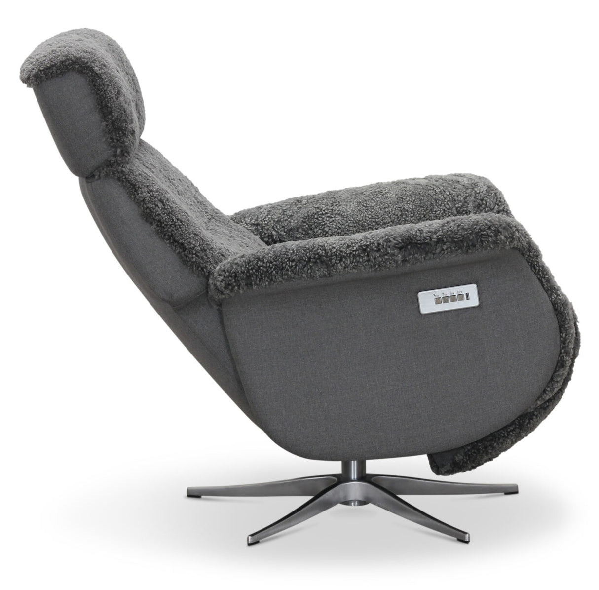 Lissabon Fåtölj Elektrisk Recline Fårskinn Ljusgrå