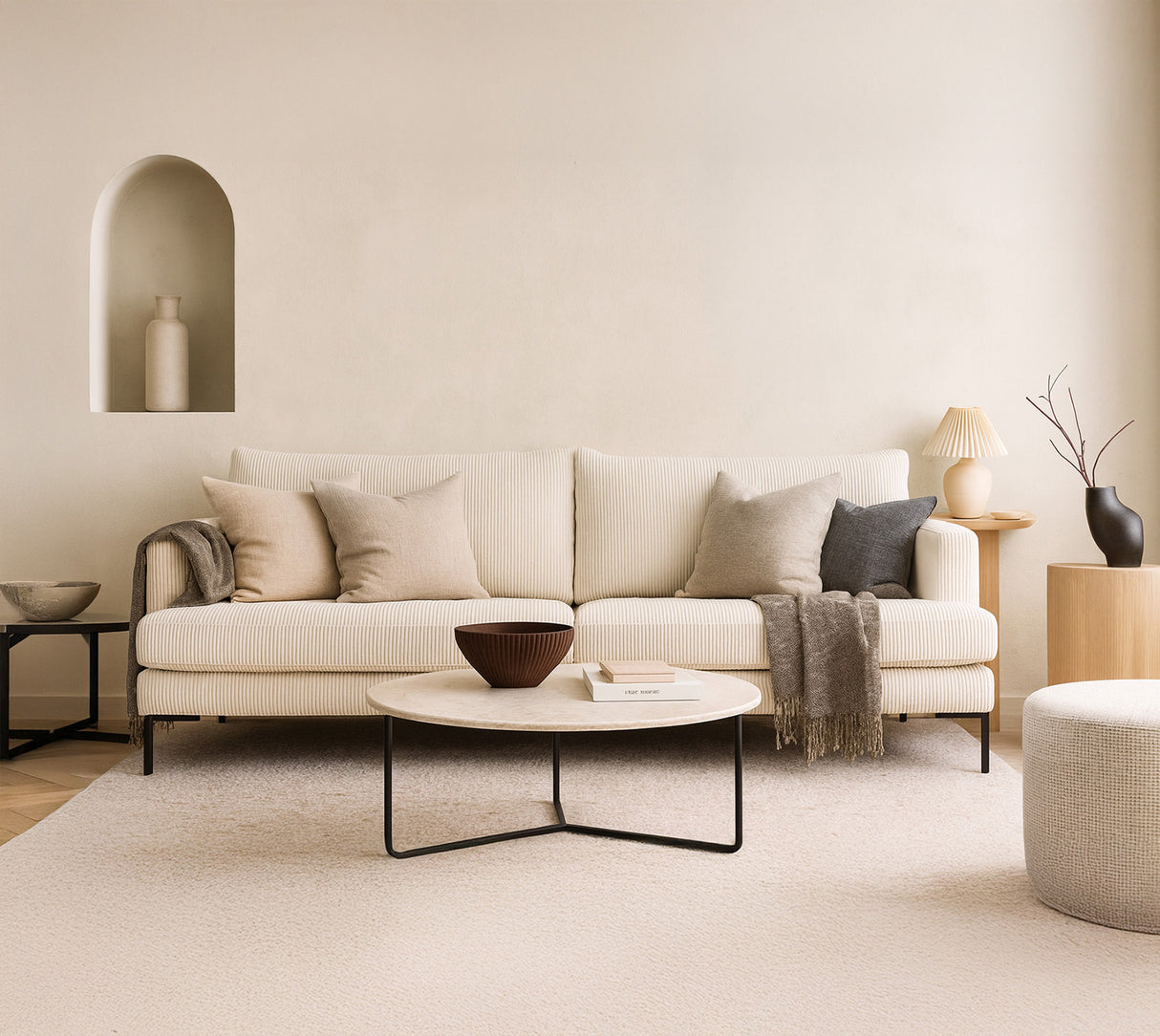 Luciana 3-sits Soffa Lincoln Creme