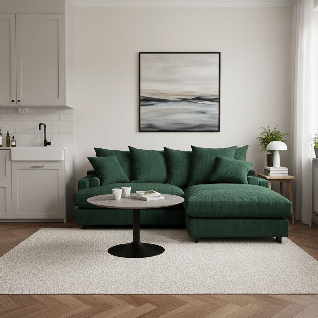 Miles Soffbord Ø 80 cm Runt Sandstenslaminat, Trumpfot