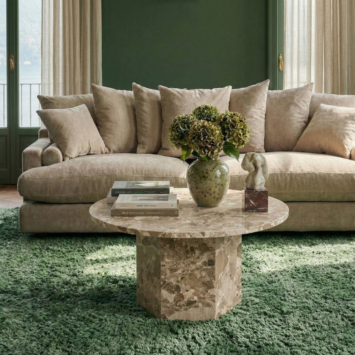 Miramas Soffbord Rund 80 cm Lattebrun