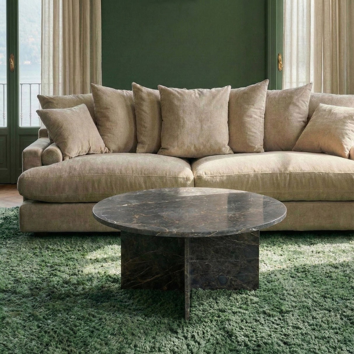 Miramas Soffbord Rund 90 cm Brun