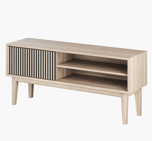Broholm TV-Bänk Lameller Vitoljad Ek