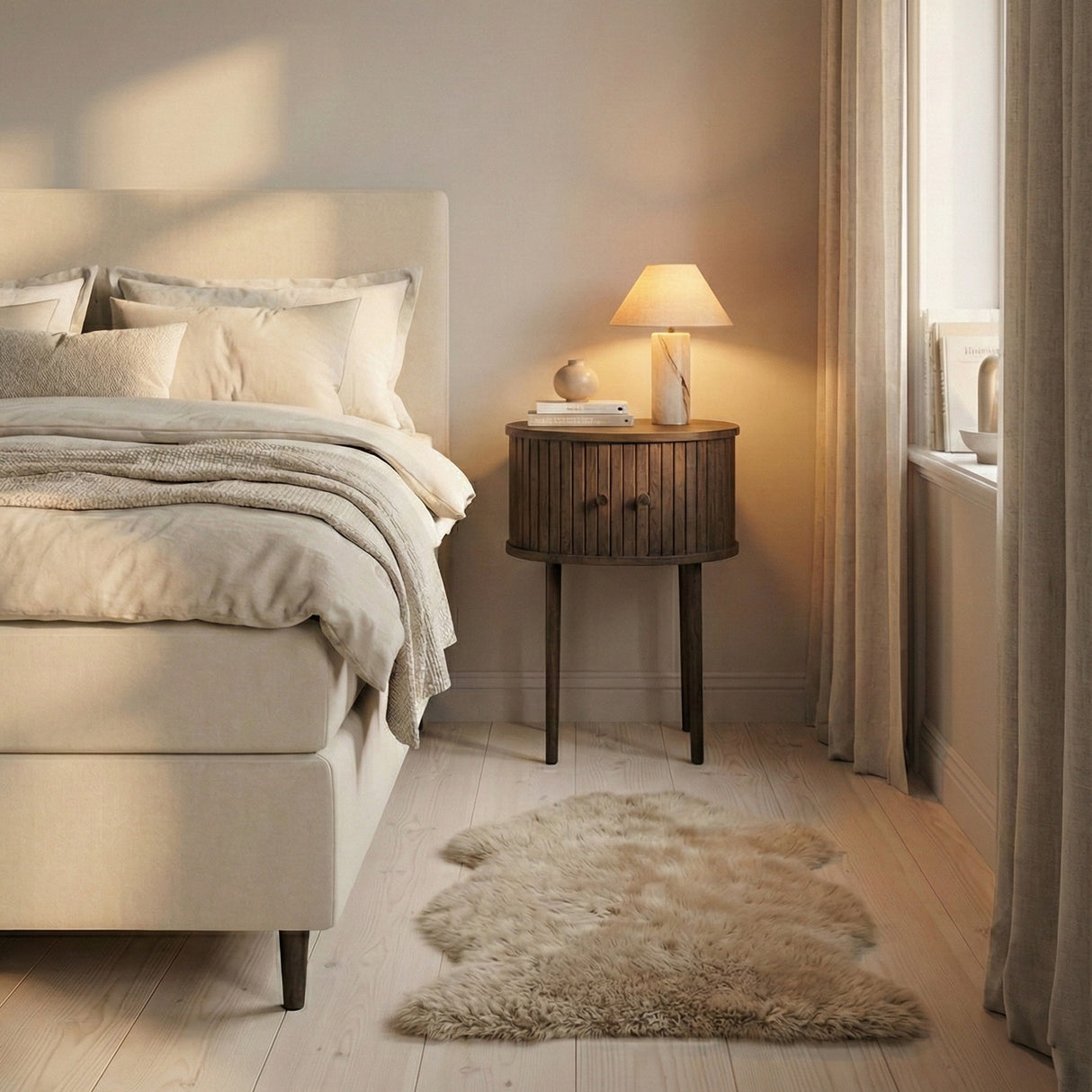 Nilo Sängbord cm Brun Ek