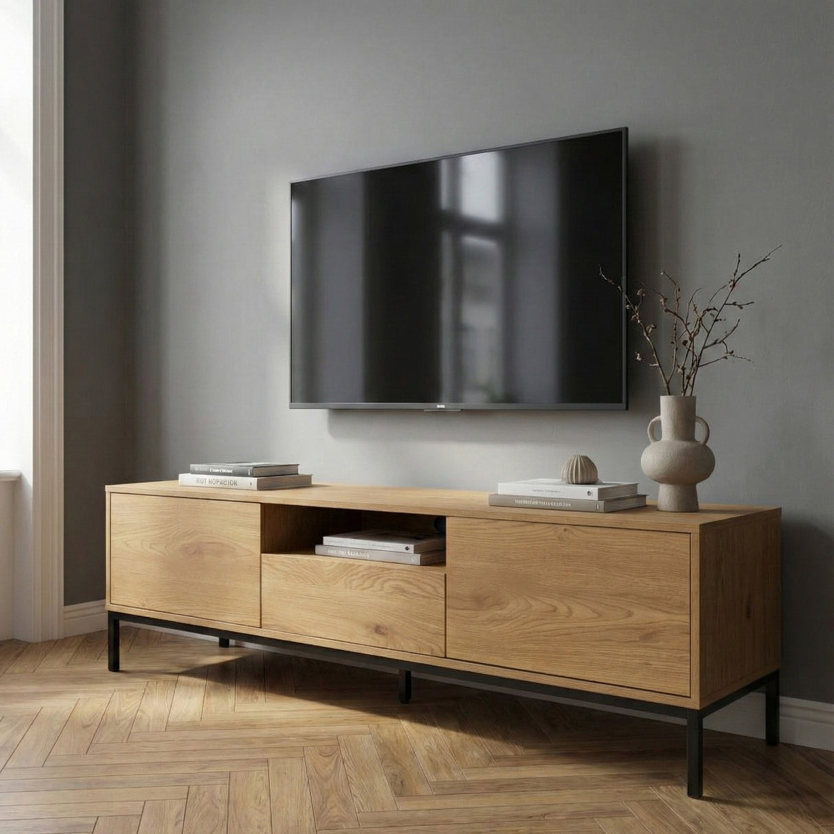 Notting Hill TV-bänk 140x40 cm Ek