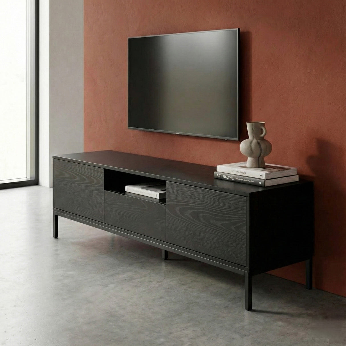 Notting Hill TV-bänk 140x40 cm Svart Ask