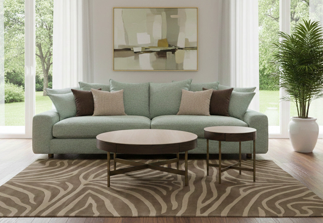 Novum Sidobord 55 cm Rund Brun / Bronz / Keramisk Travertin