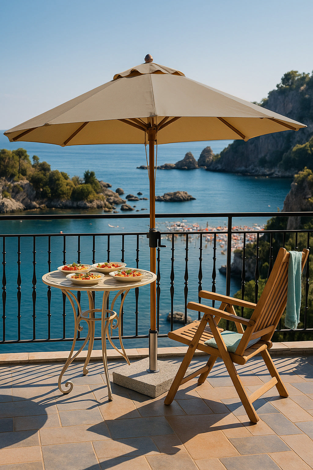 Ragusa Parasoll 3 m Beige/Alu Wood