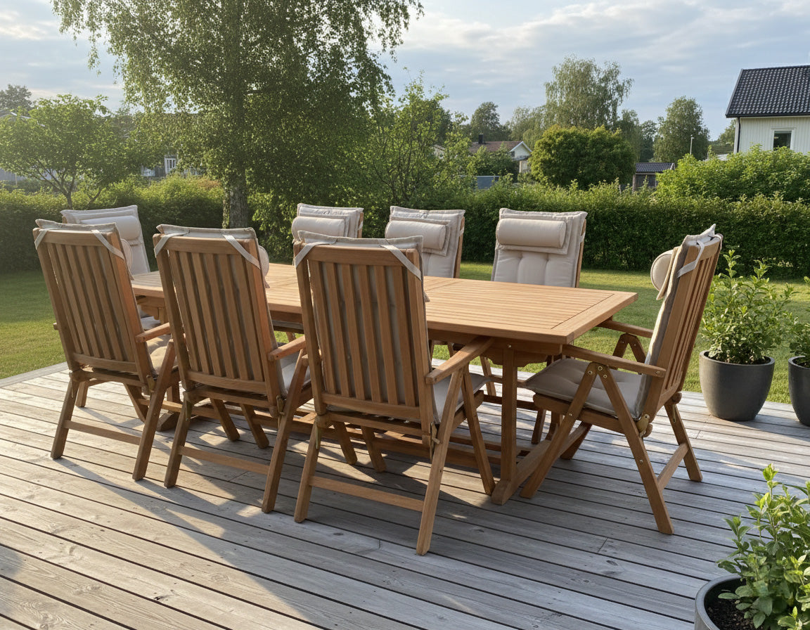 Rimini Matgrupp ink 4 st Positionsstolar Teak