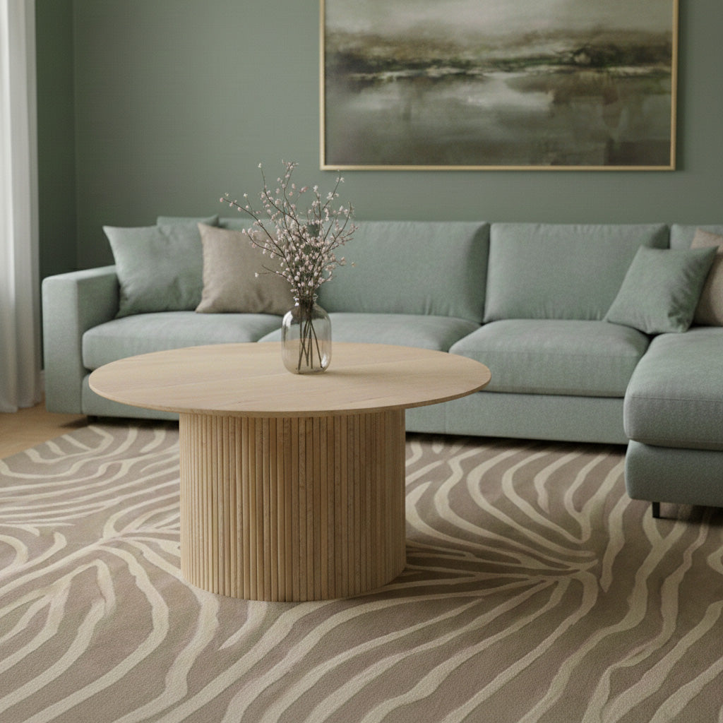 Scarlett Soffbord Ø90cm Vitpigmenterad Ek