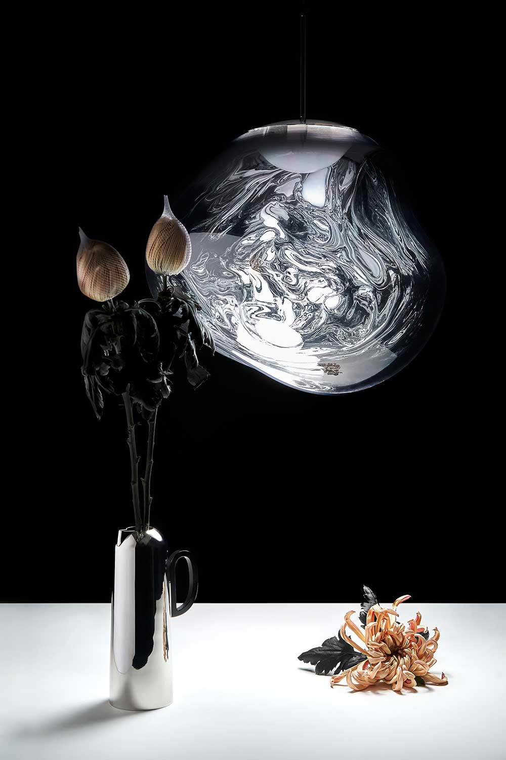 Melt Taklampa Medium Silver