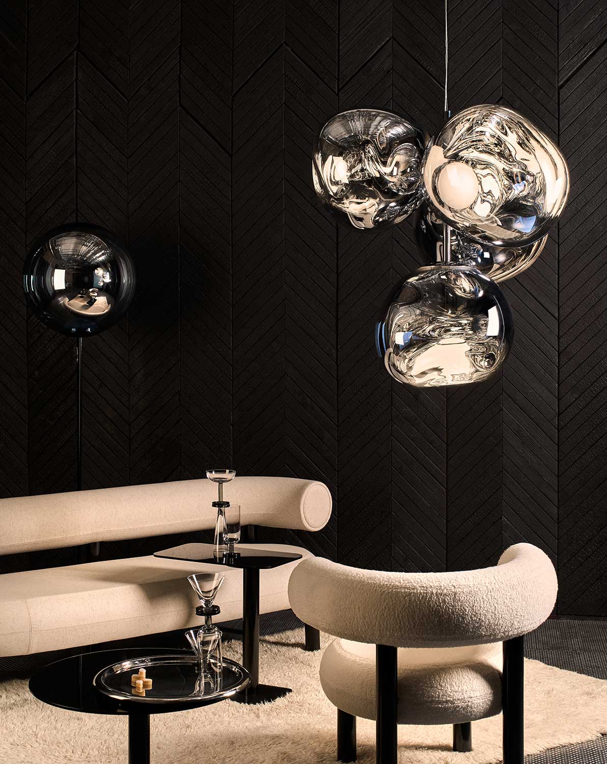Melt Taklampa Medium Silver