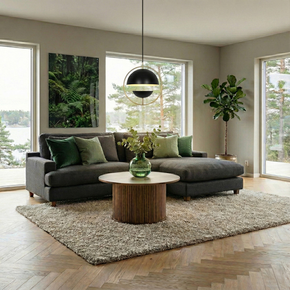 Accento Ø90 cm Soffbord Rökt ek