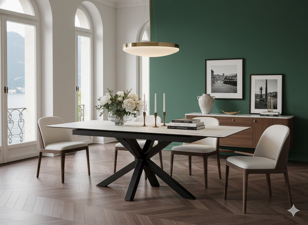 Verdun Matbord 100x200-240 cm Vitt Akranes