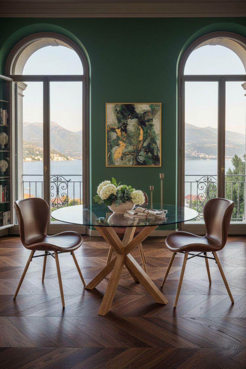 Sedan Matstol PU retro Konjak/Ek