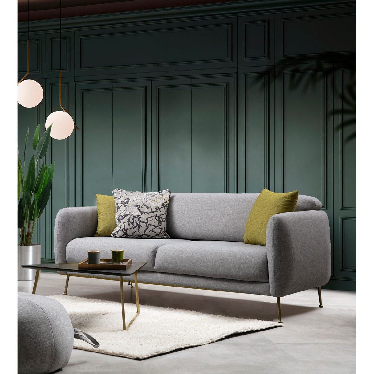 Sevilla 3-sits (214 x 98 x 85 cm) 3-sits bäddsoffa Grå