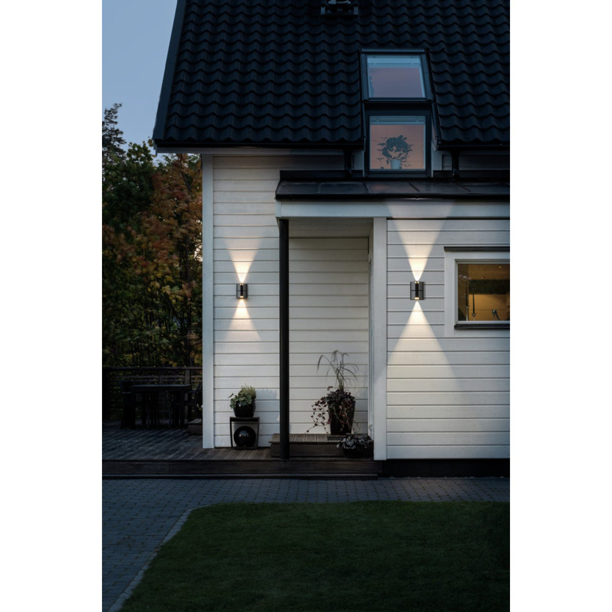 Vidar 2x5W LED Svart/Silver Vägglampa Ute