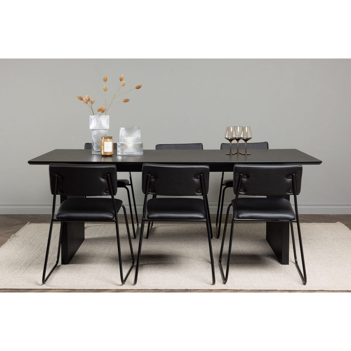 Vail, Kenth Rektangulär matgrupp Svart, Svart, 200 x 100