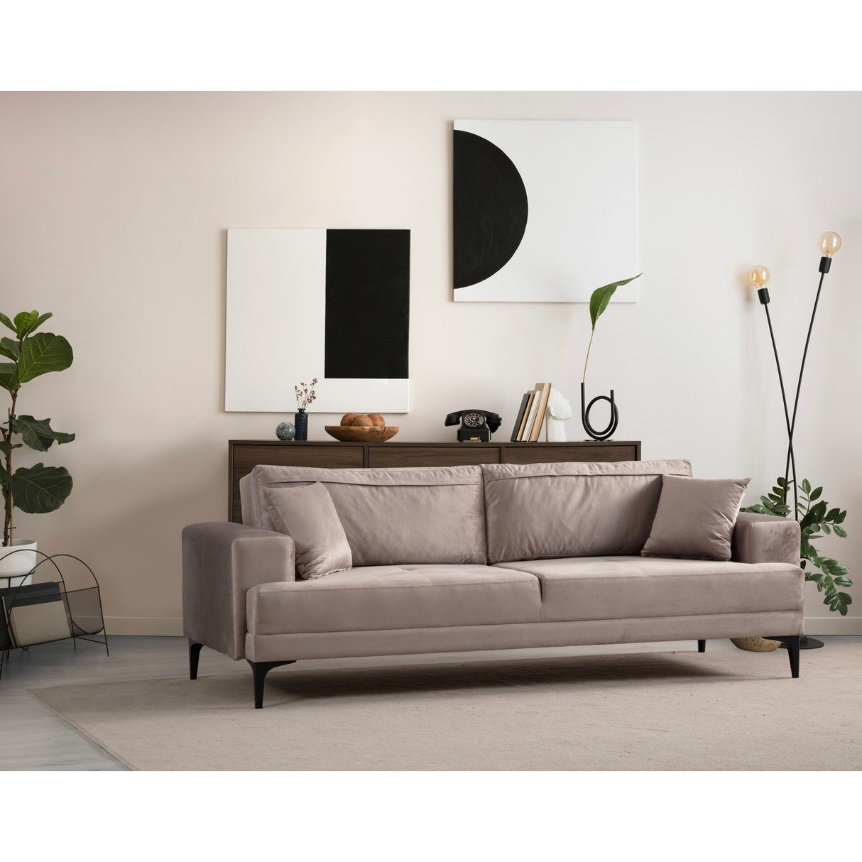Harare 3-sits (234 x 100 x 78 cm) 3-sitssoffa Beige