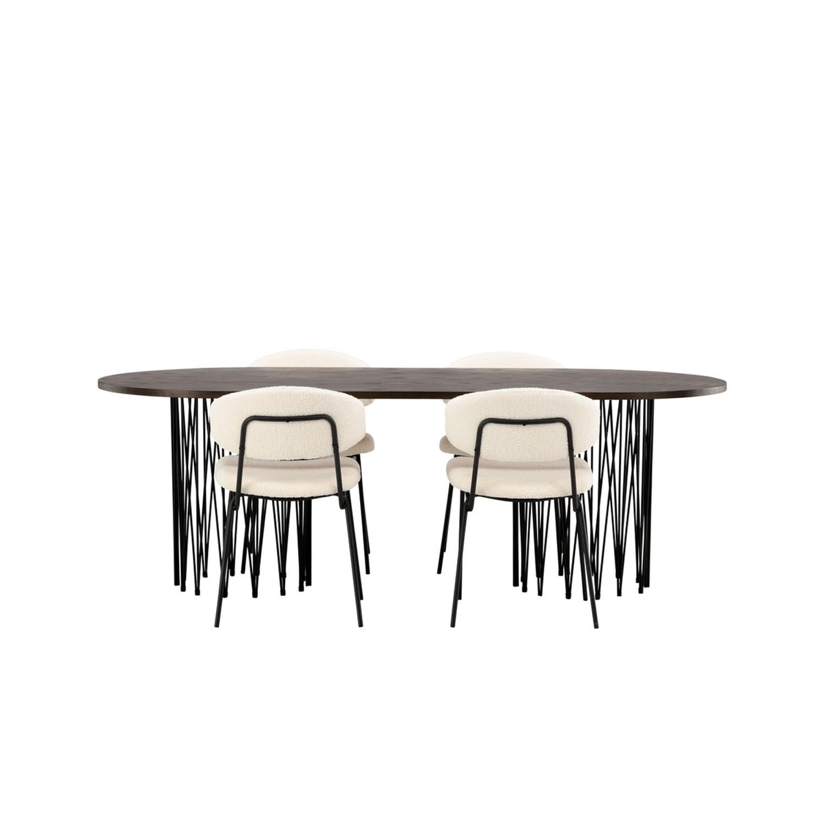 Stone, Chico Oval matgrupp Vit, Svart, mocka, 220 x 100