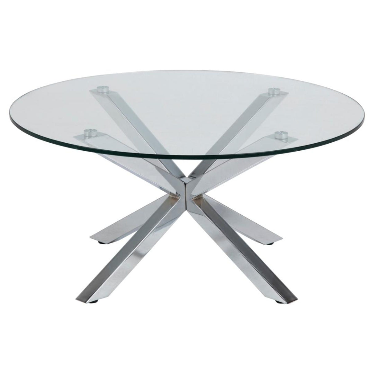 Verdun Soffbord Rund 82 cm Glas/Krom