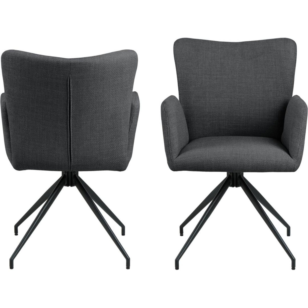 Millau Karmstol Basel tyg Mörkgrå