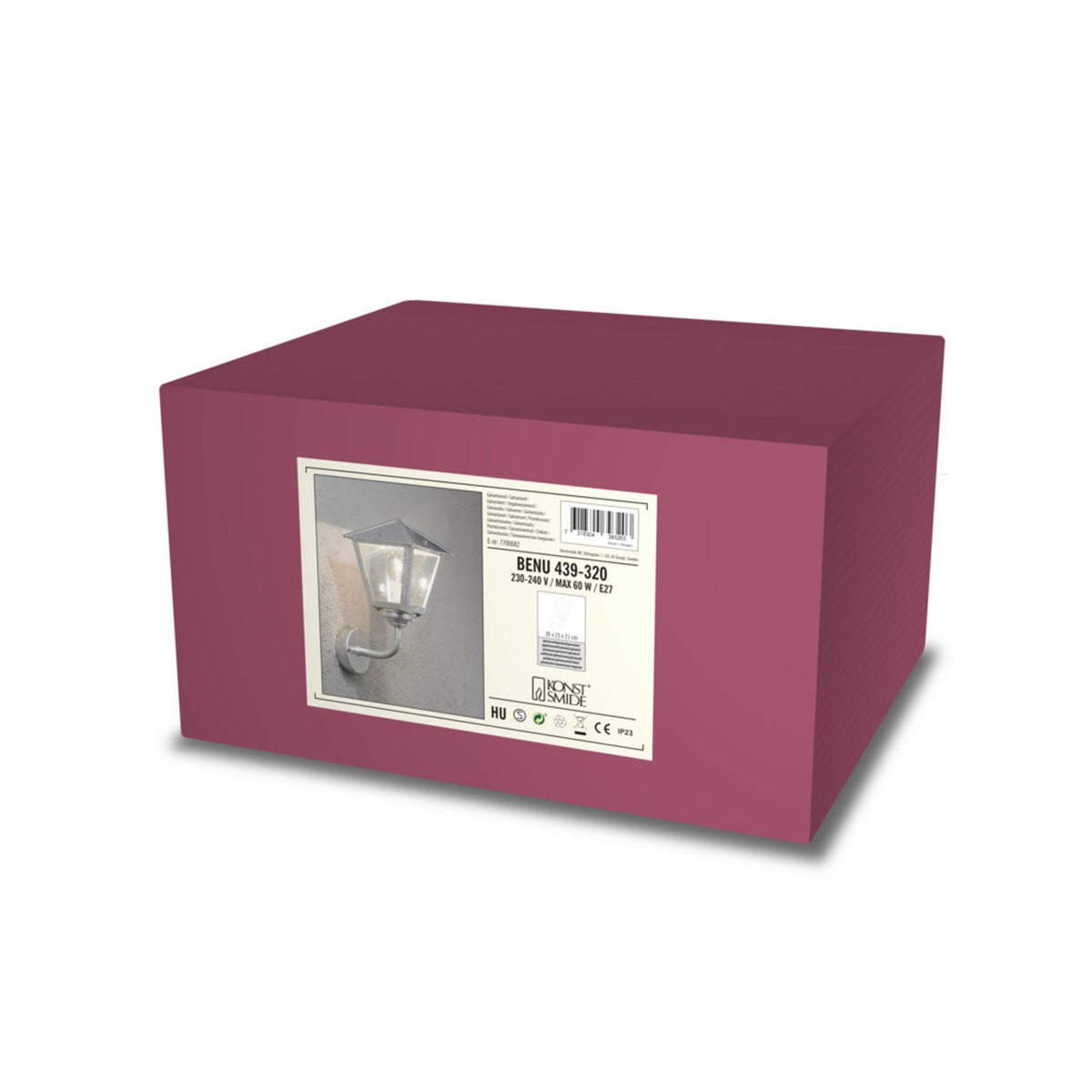 Benu 25 cm Galvaniserad Vägglampa Ute E27