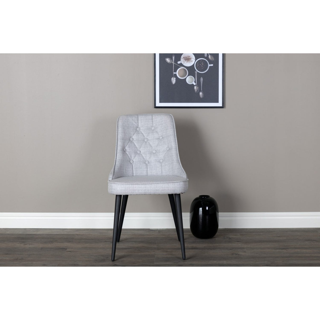 Velvet Deluxe Matstol Svart,Ljusgrå, Polyester, 66 x 89 x 50