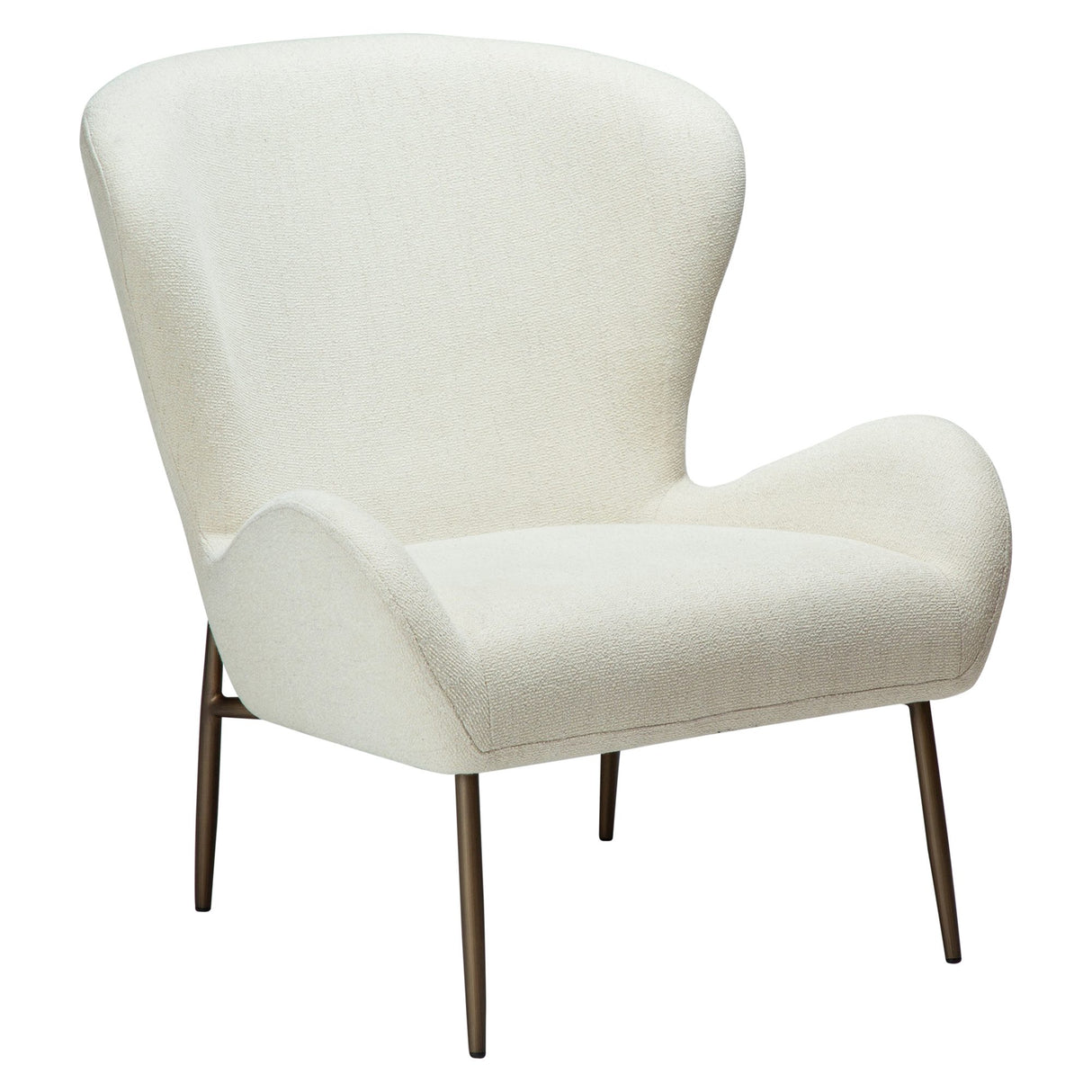 Glam Loungefåtölj Bone White, Antique Brass, 85 cm