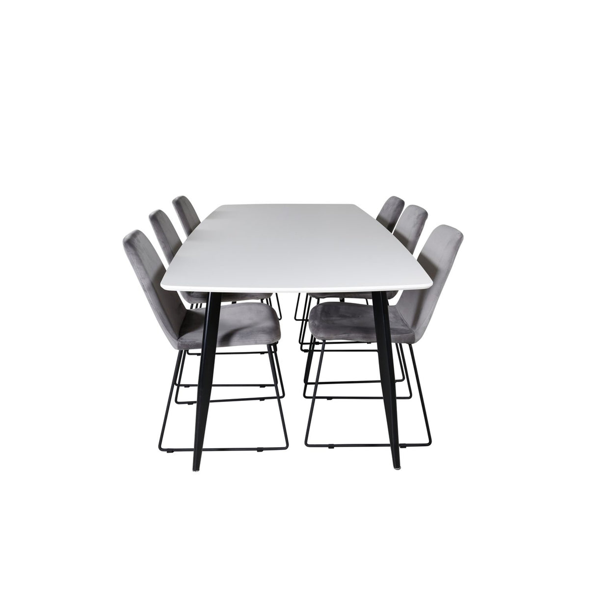 Polar, Muce Rektangulär matgrupp Svart,Grå, Svart, Vit, 240 x 100