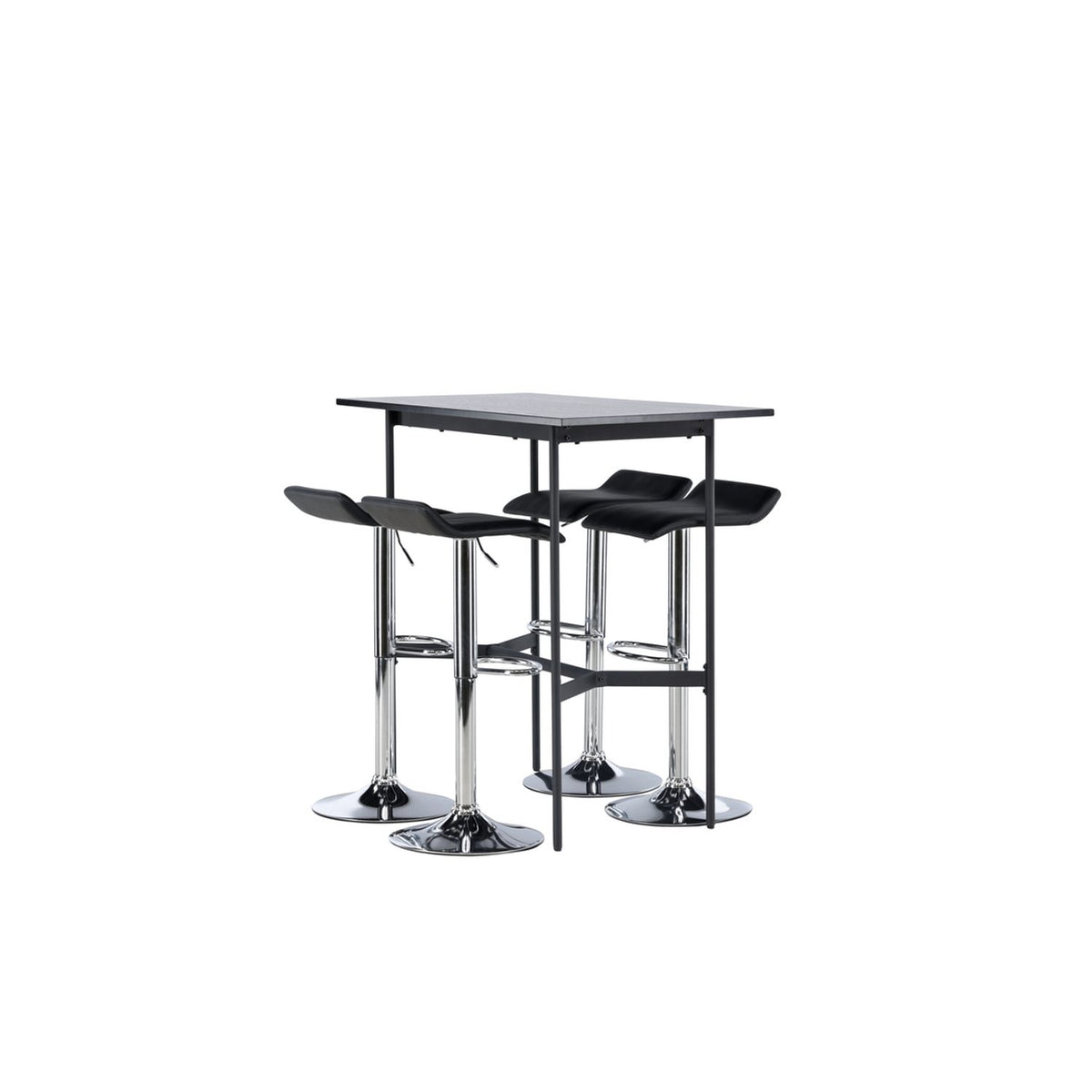 Rax, Jonna Rektangulär matgrupp Svart,Silver, Svart, 120 x 60