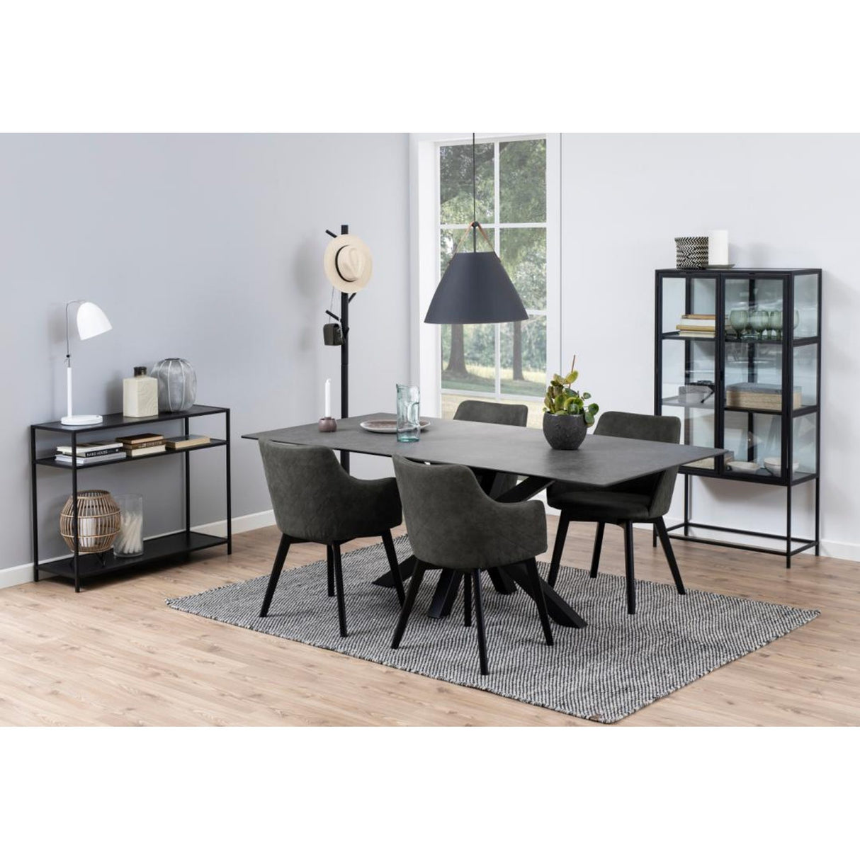 Bella Karmstol Preston tyg/Antracit