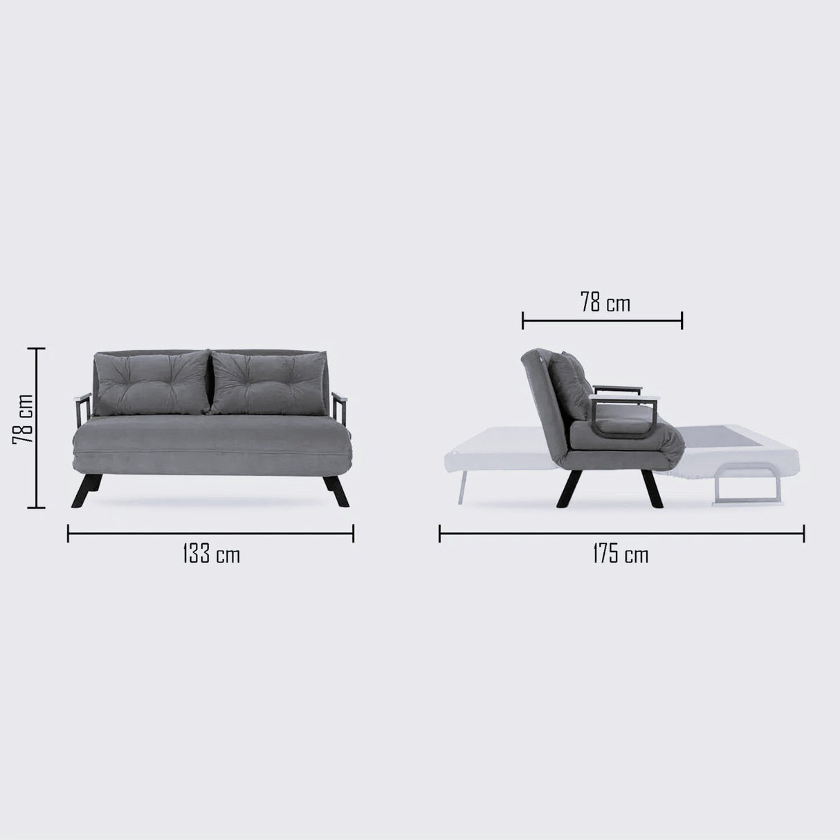 Apia 2-sits (25 x 134 x 121 cm) 2-sits bäddsoffa Creme
