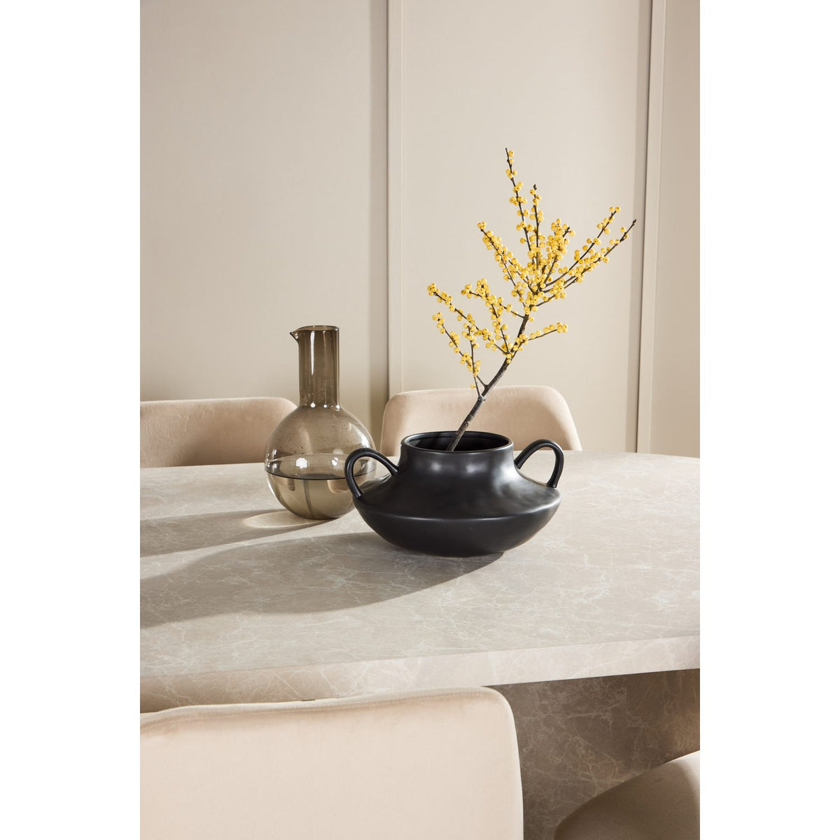 Narvik, Night Oval matgrupp Beige, Svart, Beige, 200 x 100