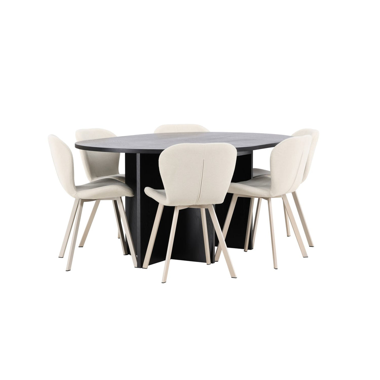 Strada, Lilja Oval matgrupp Beige, Svart, ⌀120