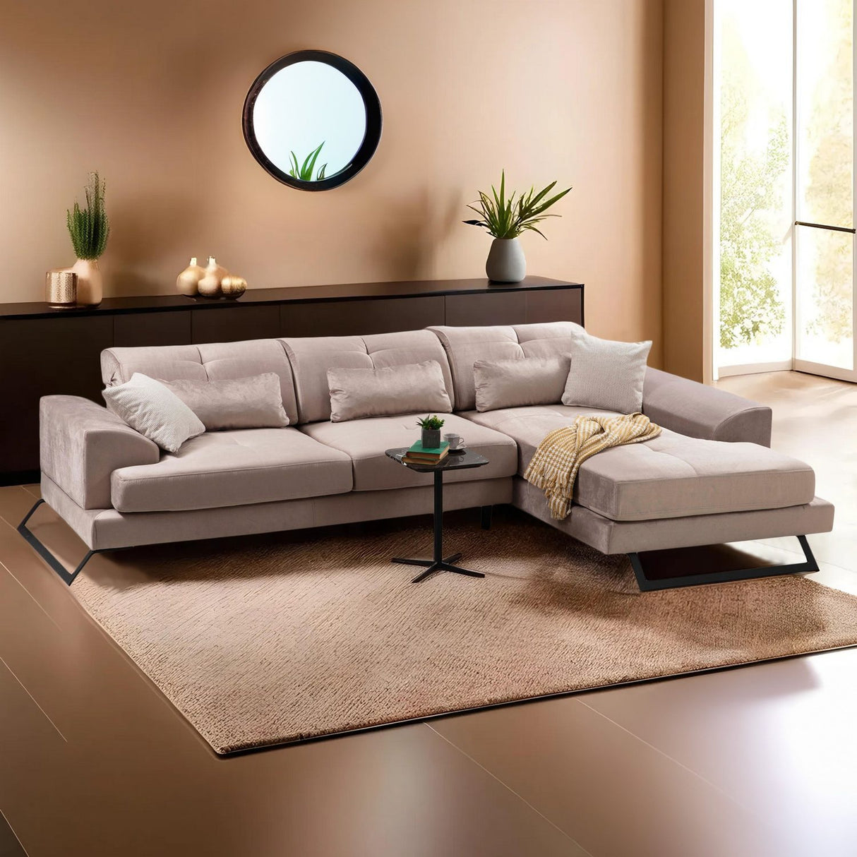 Casablanca Corner (308-190 x 100 x 92 cm) Beige Hörnsoffa Höger