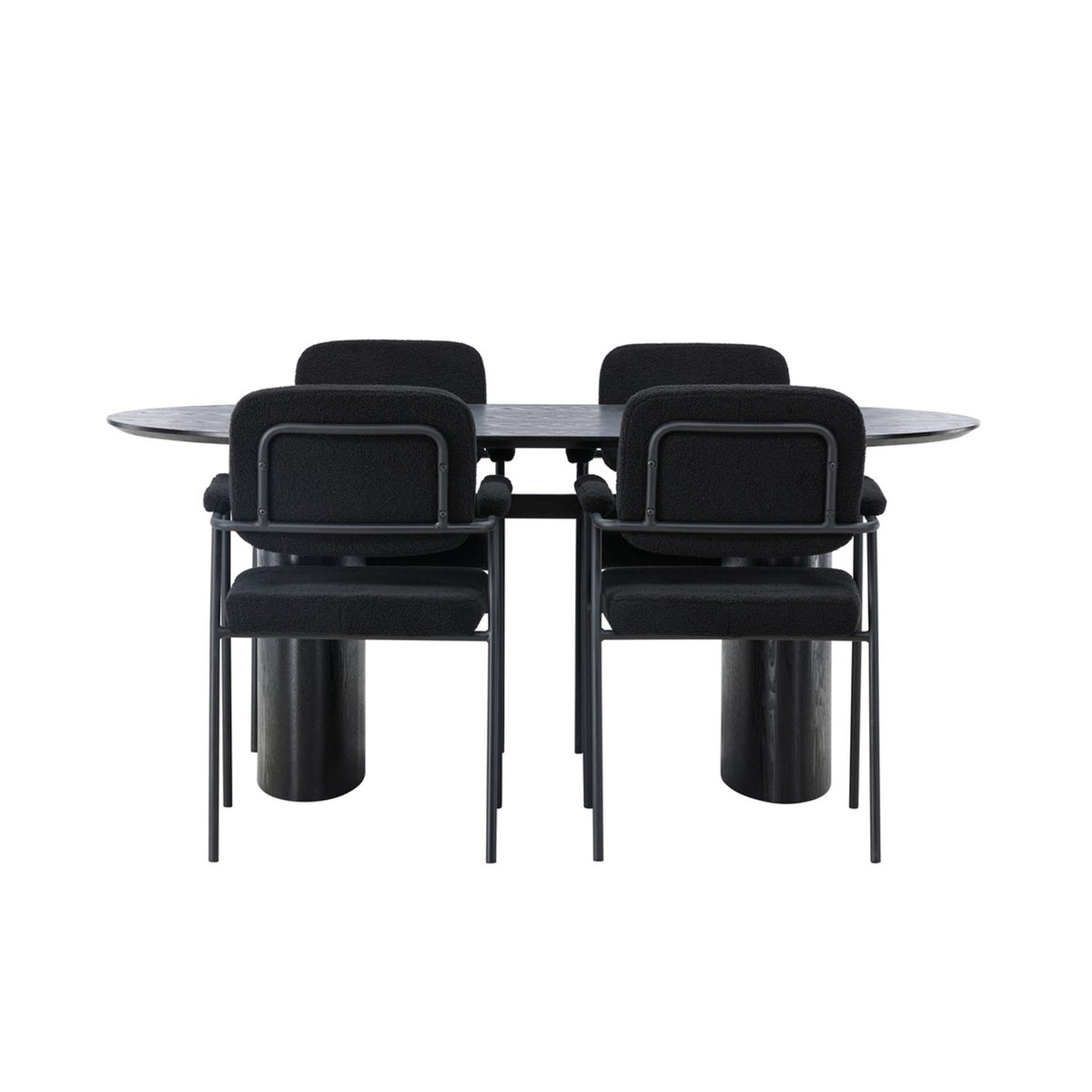Isolde, Yesterday Oval matgrupp Svart, Svart, 180 x 90