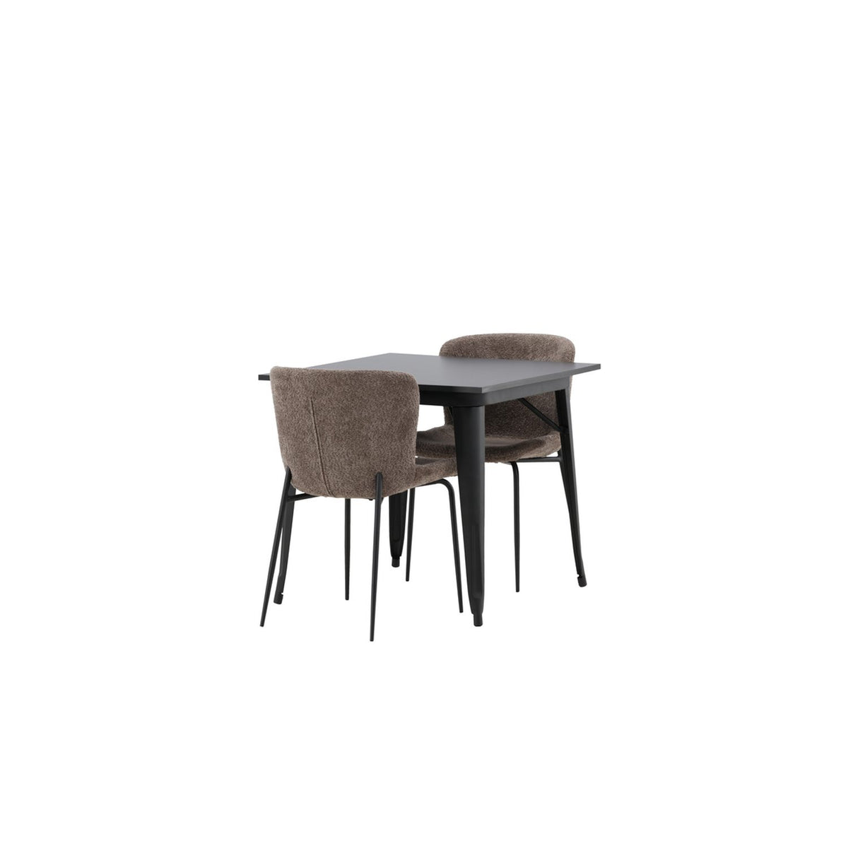 Tempe, Modesto Rektangulär matgrupp Svart,Brun, Svart, 80 x 80