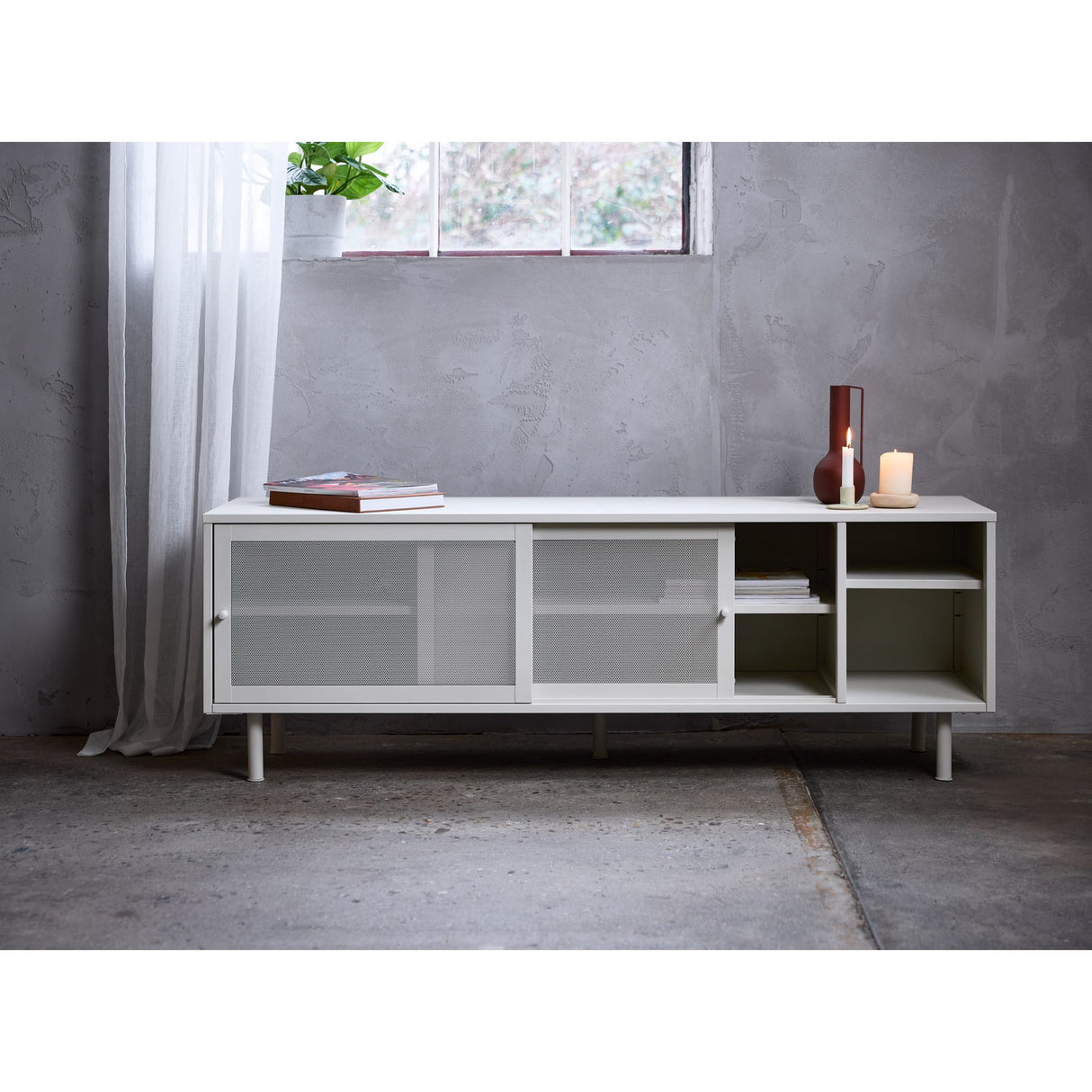 Angolo Mediabänk 160 cm Greige