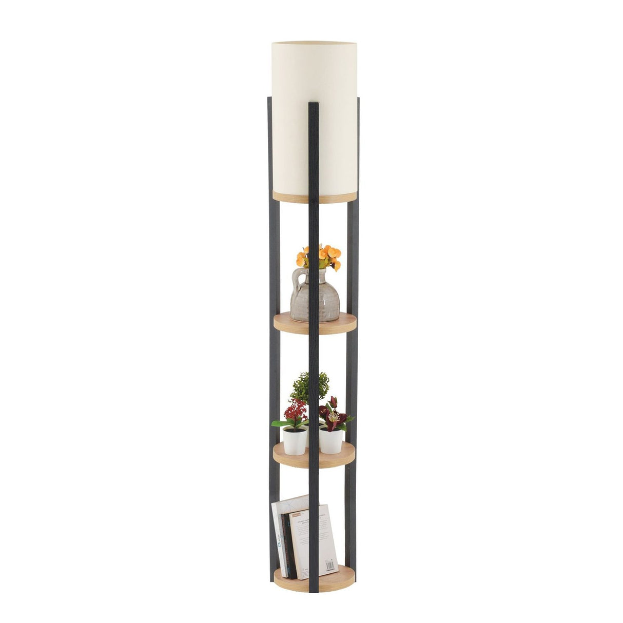Aten Nora (21 x 21 cm) Golvlampa Natur Svart