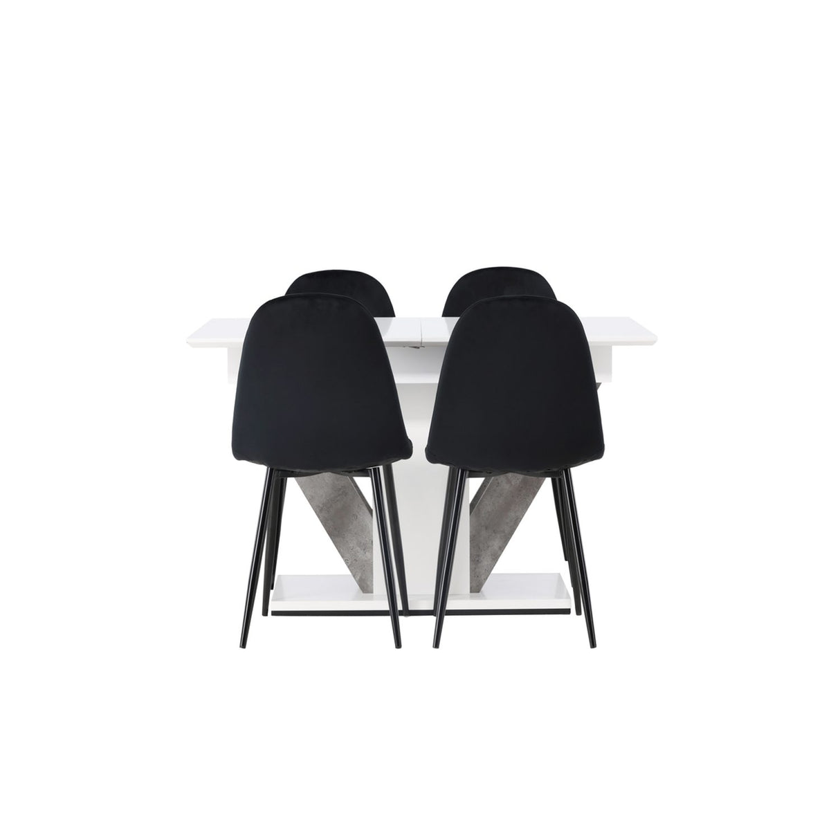 Disa, Polar Rektangulär matgrupp Svart, Grå,Vit, 120 x 80